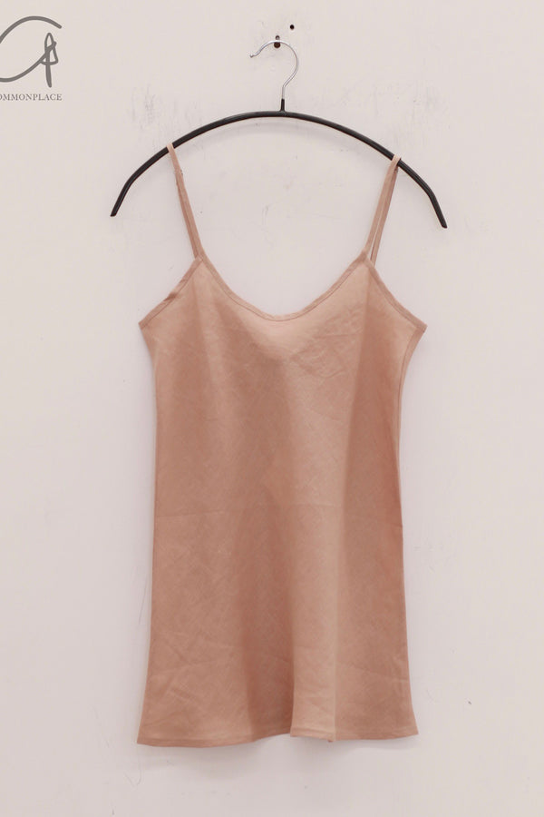 BASERANGE 25 Spring/Summer France Linen Vest Camisole BAS-TODY-LI-SU25-STILL BROWN
